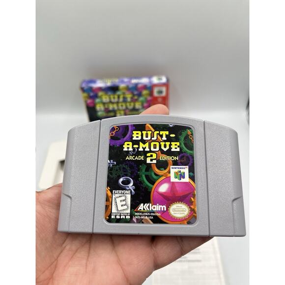 N64 Nintendo 64 BUST-A-MOVE 2 CIB Complete Box Game Arcade Edition Poster Reg - Picture 11 of 16